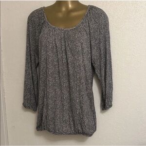 Michael Kors Black and White Patterned Blouse